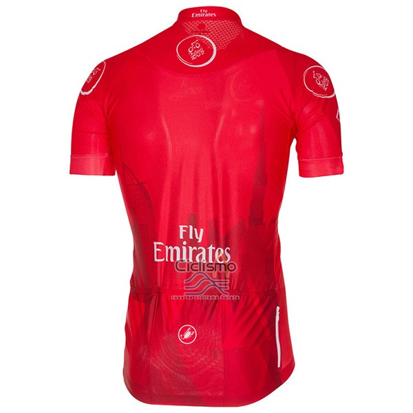 Dubai Tour Ropa Ciclismo Culotte Corto 2017 Hombre Mangas Cortas Profundo Rojo